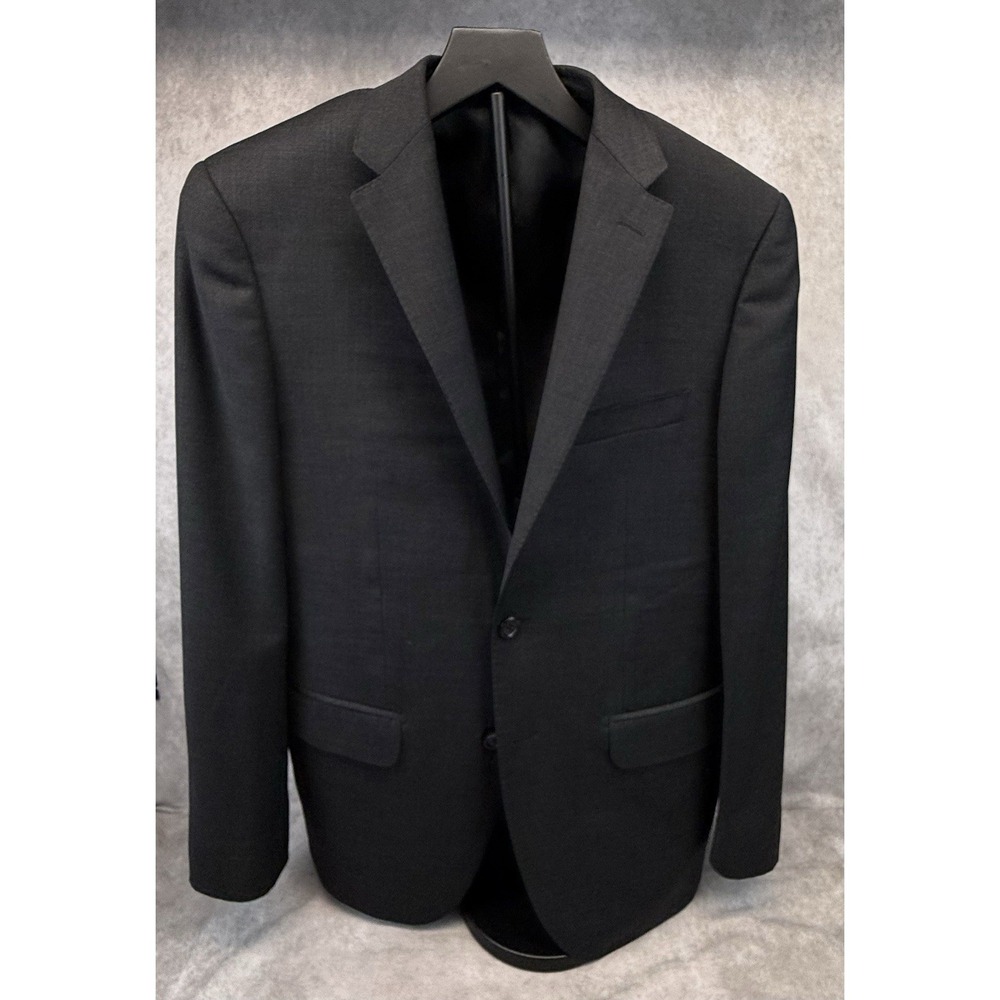 Luciano Bardelli Mens Sport Coat Blazer 38R Black Wool Cashmere Italy Super 150s - Picture 2 of 12